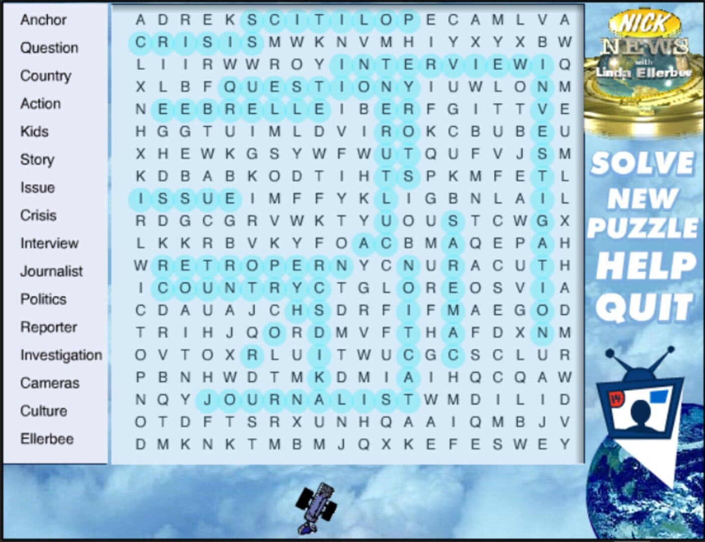 Nick News with Linda Ellerbee Word Search cover art