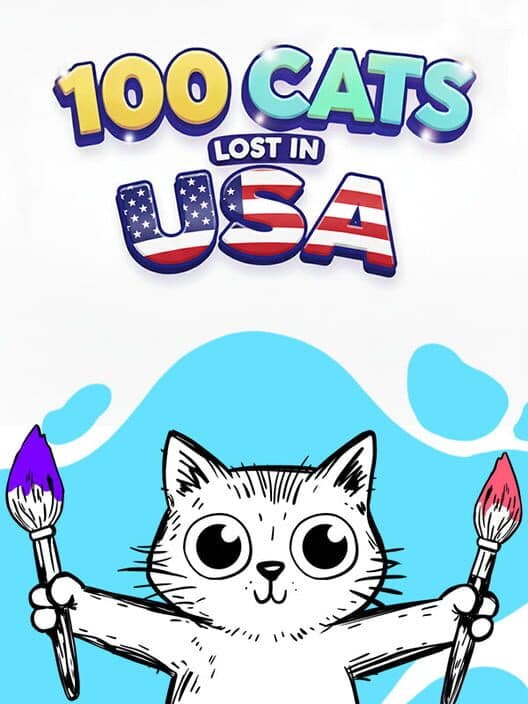 100 Cats Lost in Usa Find & Color cover art