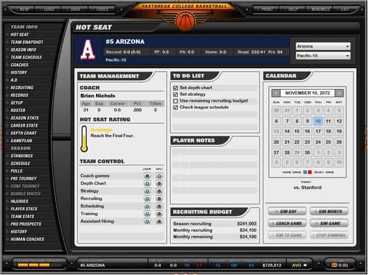Fast Break College Basketball cover art