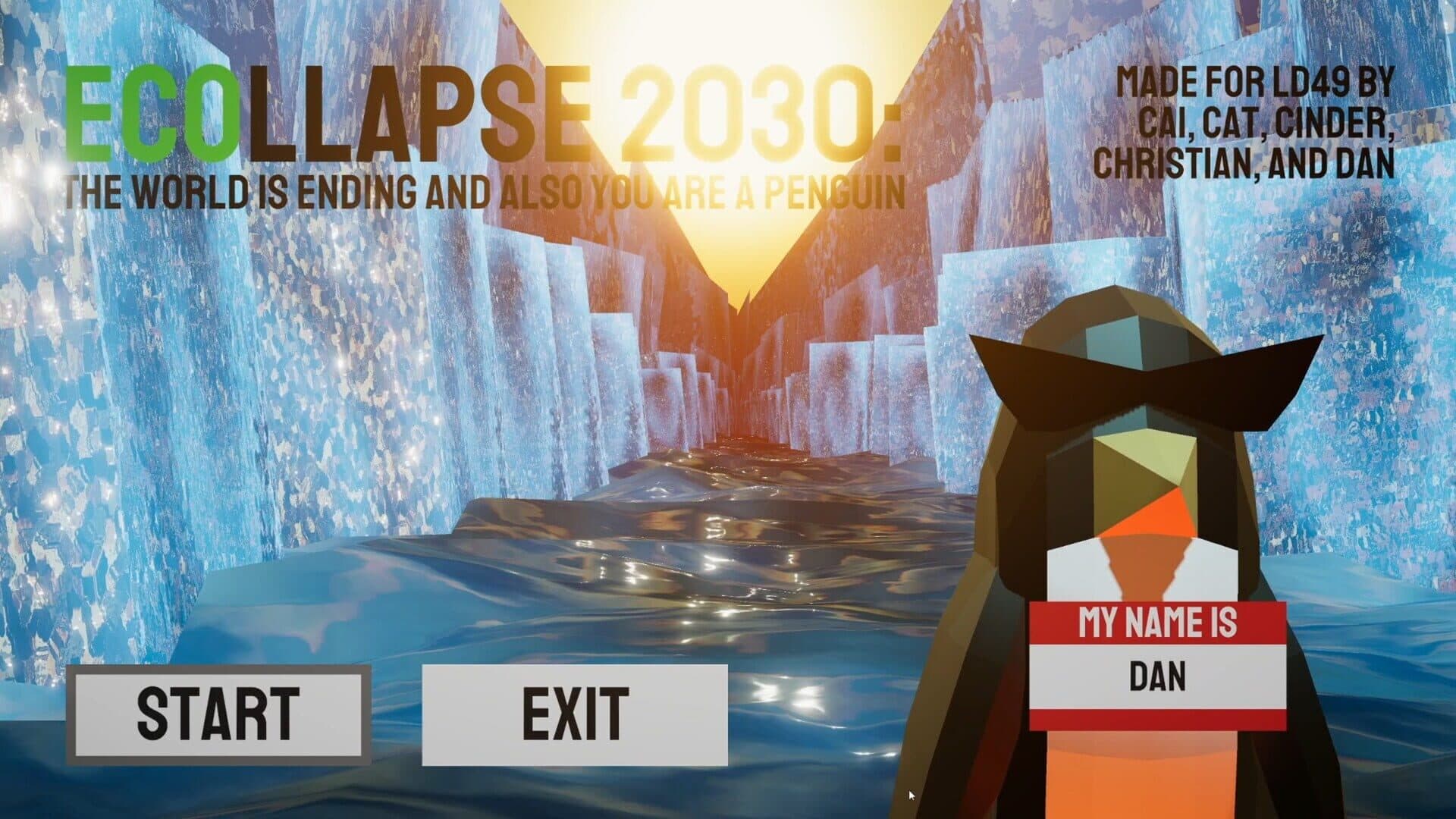 Ecollapse 2030: the world is ending and also you are a penguin cover art